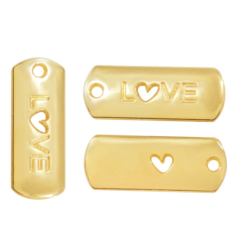 Berlock 24K guldpläterad - Love 1 Styck Grekisk Metall