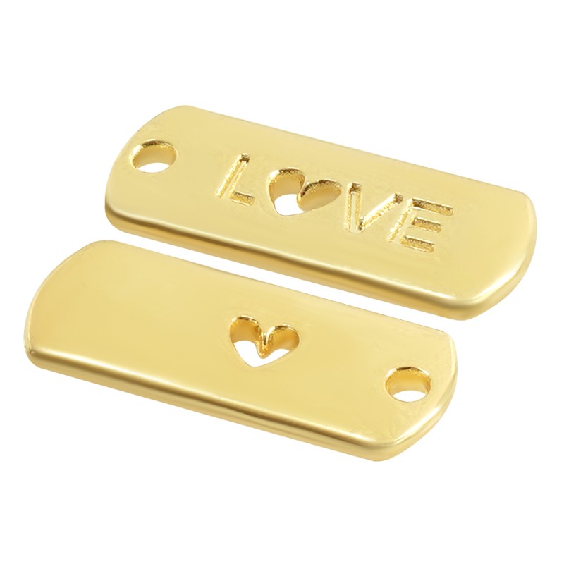 Berlock 24K guldpläterad - Love 1 Styck Grekisk Metall