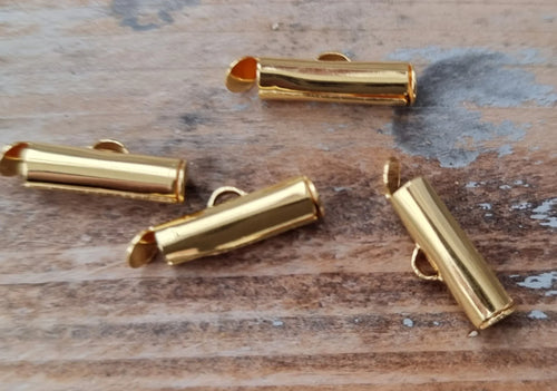 Avslut Guldfärgad - Slide tube 16mm 4-pack Grekisk Metall