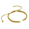 Makramé armband - Senapsgul med guldringar 1 styck Grekisk Metall