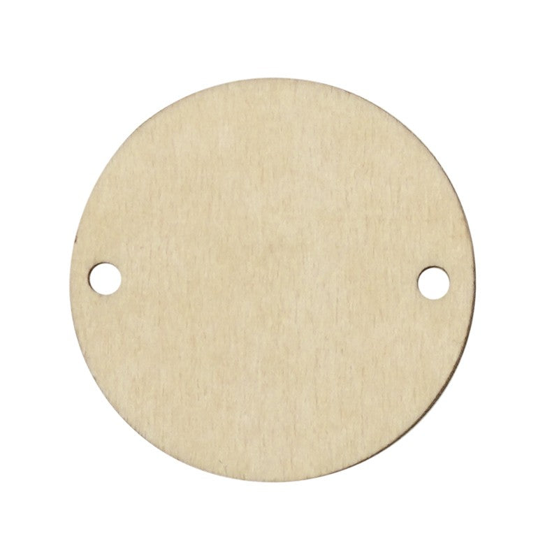 Connector Trä - Rund med Blommor 24mm 1 styck Hilmas Pyssel