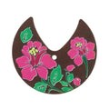 Hänge / Berlock Trä - Månformad med Blommor, Brun 28x26mm 1 styck Hilmas Pyssel