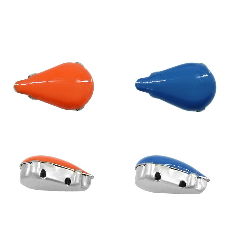 Slider 2-hål - Droppe Blå 8x13mm 2-pack Grekisk Metall