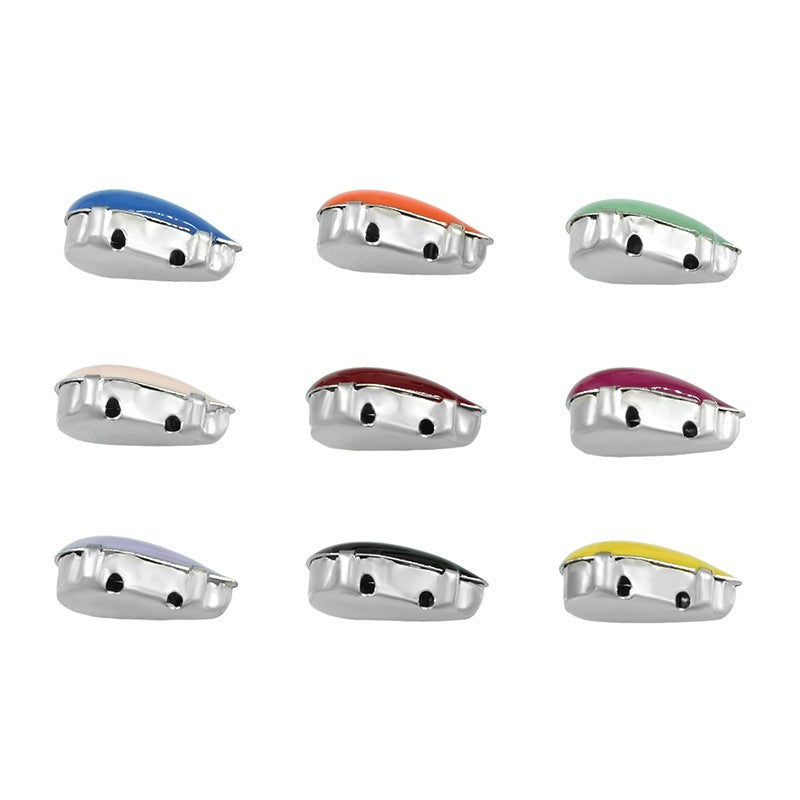 Slider 2-hål - Droppe Röd 8x13mm 2-pack Grekisk Metall