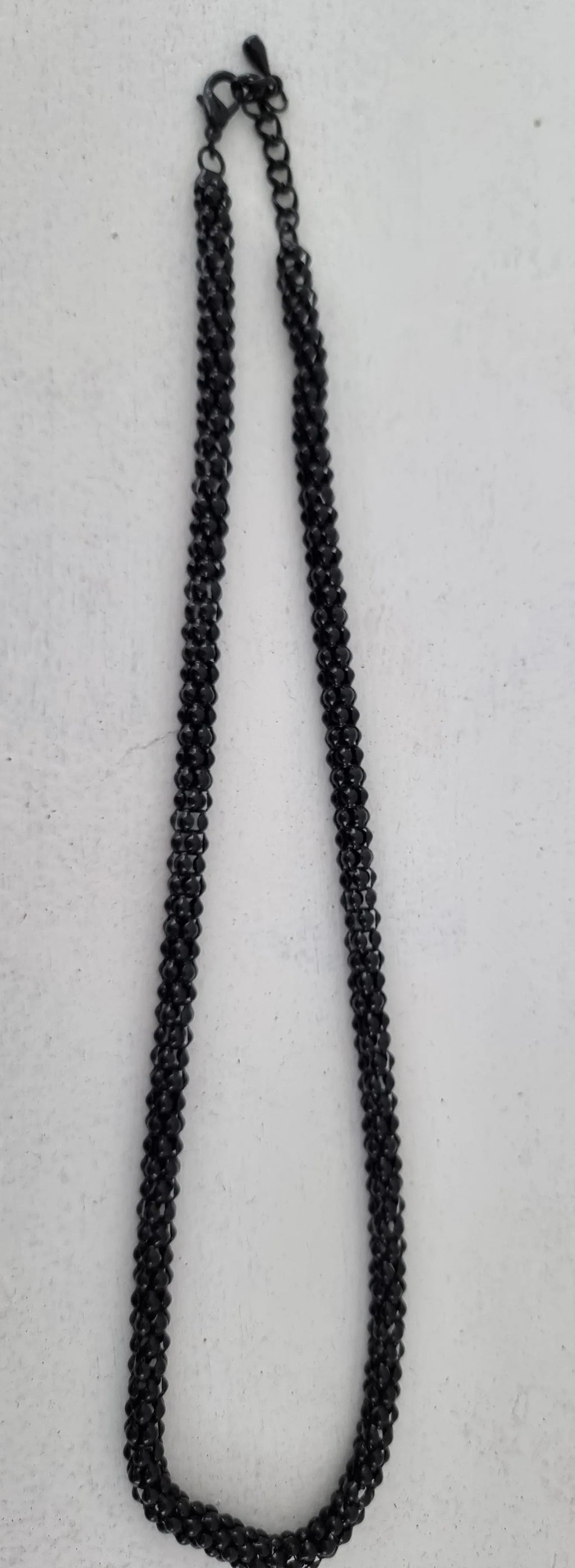 Tjockare kedja halsband - Svart 6mm, 1 styck Grekisk Metall