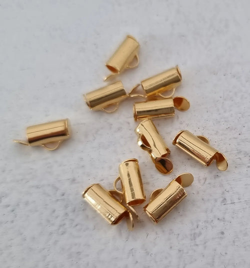 Avslut Guldfärgad - Slide tube 9,2mm 4-pack Grekisk Metall