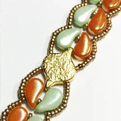 Mönster - Paisley Duo Hearts Armband Beadsmith