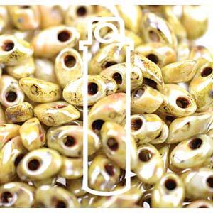 Miyuki Long Magatama - Picasso Canary Yellow Luster 4x7mm Miyuki