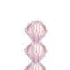 Tjeckiska MC Bicone - Rose Opal, 4 mm, 1 sträng Preciosa
