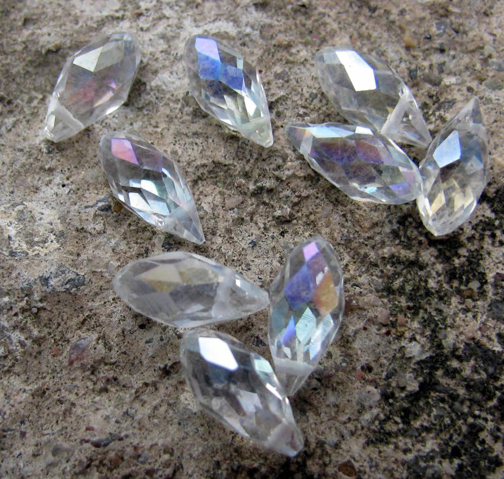 Facetterade droppar - Klar AB, 13x6mm, 1 sträng Hilmas Pyssel