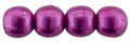 Tjeckiska Druk (Runda) - Sueded Gold Fuchsia Red 2mm, 50-pack Hilmas Pyssel