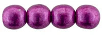 Tjeckiska Druk (Runda) - Sueded Gold Fuchsia Red 2mm, 50-pack Hilmas Pyssel