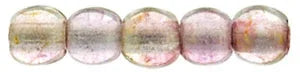 Tjeckiska Druk (Runda) - Transparent Topaz/Pink 2mm, 50-pack Hilmas Pyssel