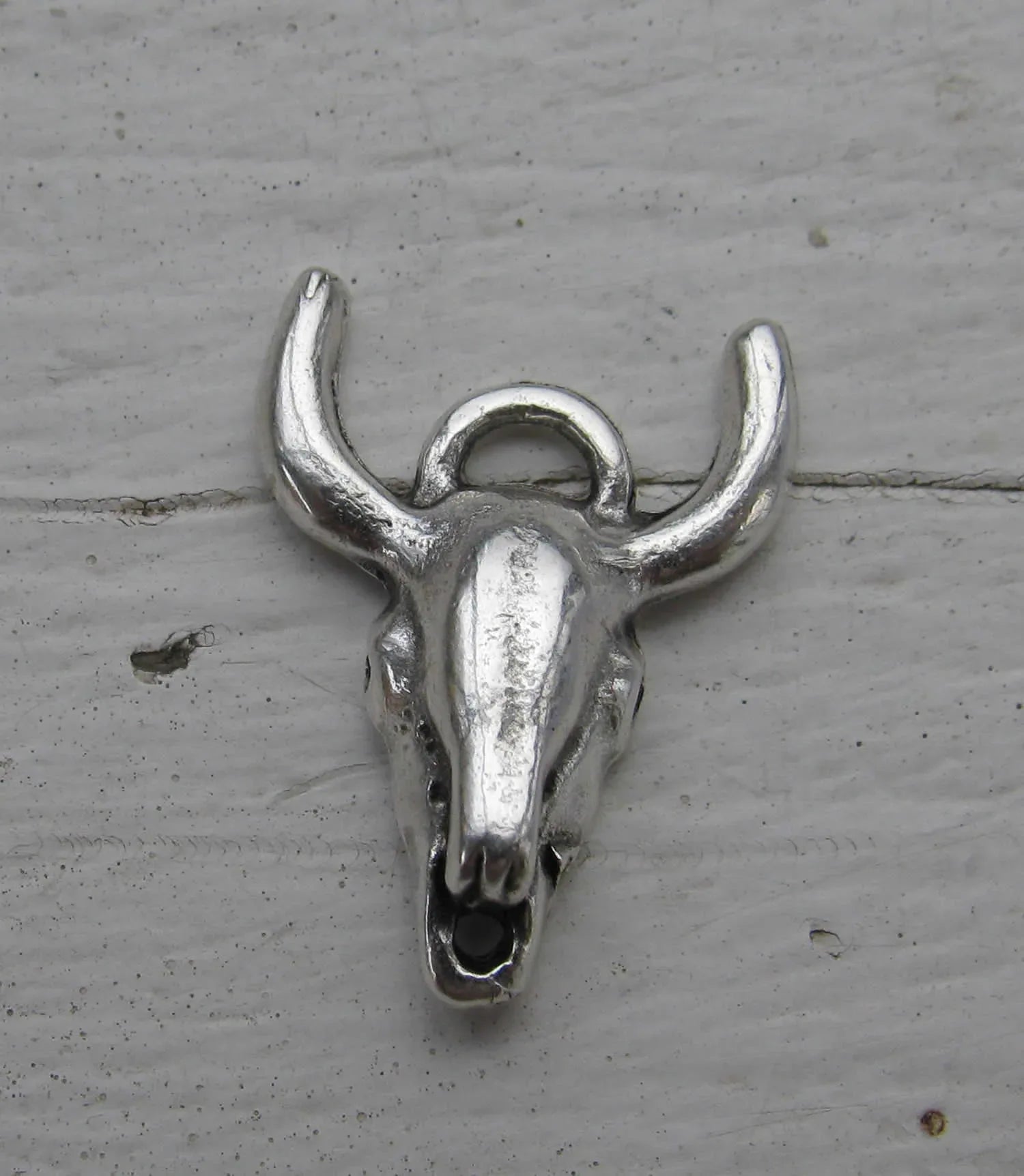 Berlock silverfärgad - Tjur döskalle 20x15 mm - 1 styck Grekisk Metall
