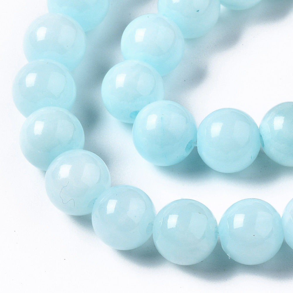 Jade Rund - Turkos 8mm 1 sträng Hilmas Pyssel