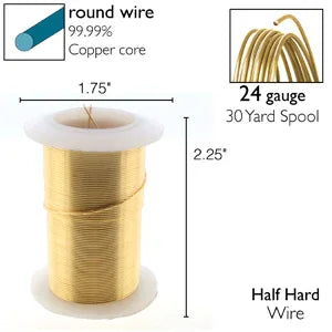 Wire Elements 24Ga - Guldfärgad Non Tarnish 1 rulle Beadsmith