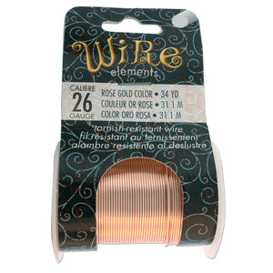 Wire Elements 26Ga - Roséguldfärgad Non Tarnish 1 rulle Beadsmith