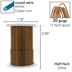 Wire Elements 20 Ga - Antik mässingsfärgad, Non tarnish, 1 rulle Beadsmith