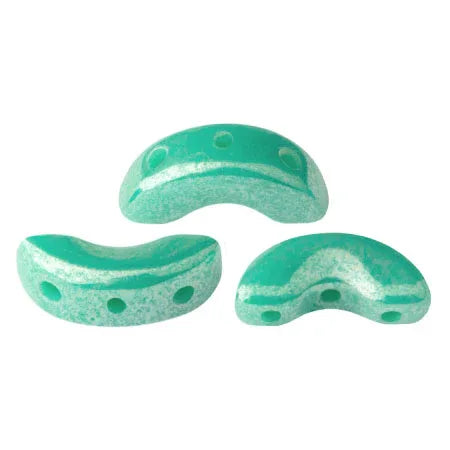 Arcos® par Puca® - Opaque Green Turquoise Luster, 10 gram Les perles par Puca® - Paris