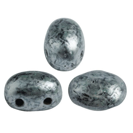 Samos® par Puca® - Metallic Mat Old Silver Spotted, 10 gram Les perles par Puca® - Paris