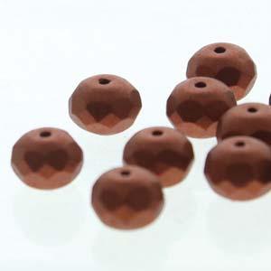 Tjeckiska Firepolish Donut - Bronze Copper 6x9mm, 1 sträng Hilmas Pyssel