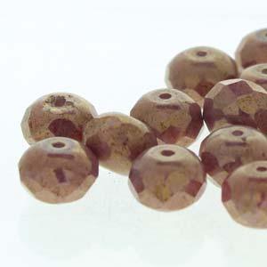 Tjeckiska Firepolish Donut - Violet Luster 6x9mm, 1 sträng Hilmas Pyssel