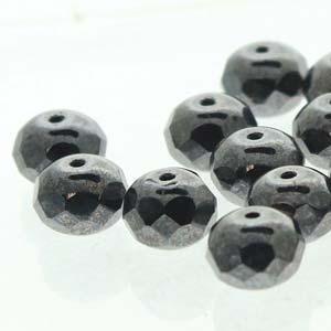 Tjeckiska Firepolish Donut - Gunmetal 4x7mm, 1 Sträng Hilmas Pyssel