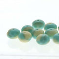 Tjeckiska Firepolish Donut - Green Turquoise/Topaz Matte 3x5mm, 1 sträng Hilmas Pyssel