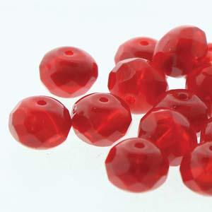 Tjeckiska Firepolish Donut - Red 2-ton 3x5mm, 1 sträng Hilmas Pyssel