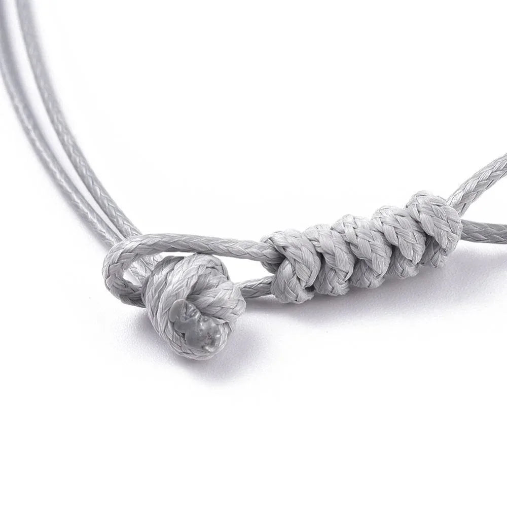 Vaxad Polyestertråd Halsband - Grå Dubbel 2mm 1 styck Hilmas Pyssel