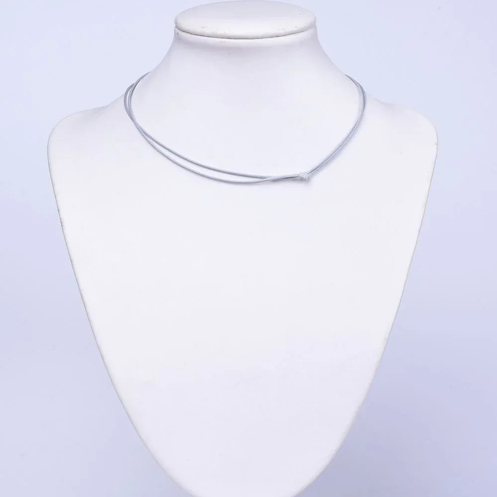 Vaxad Polyestertråd Halsband - Grå Dubbel 2mm 1 styck Hilmas Pyssel