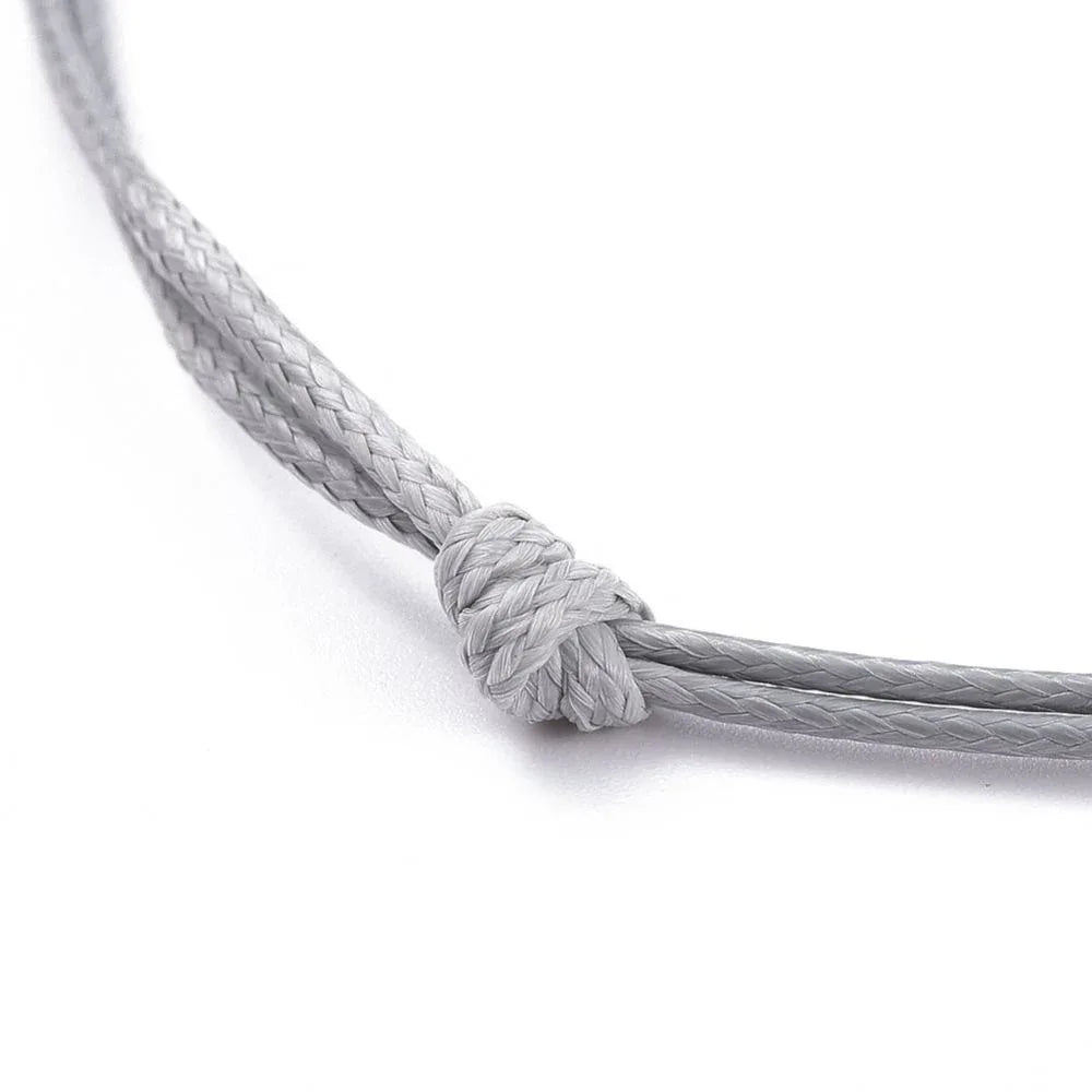 Vaxad Polyestertråd Halsband - Grå Dubbel 2mm 1 styck Hilmas Pyssel