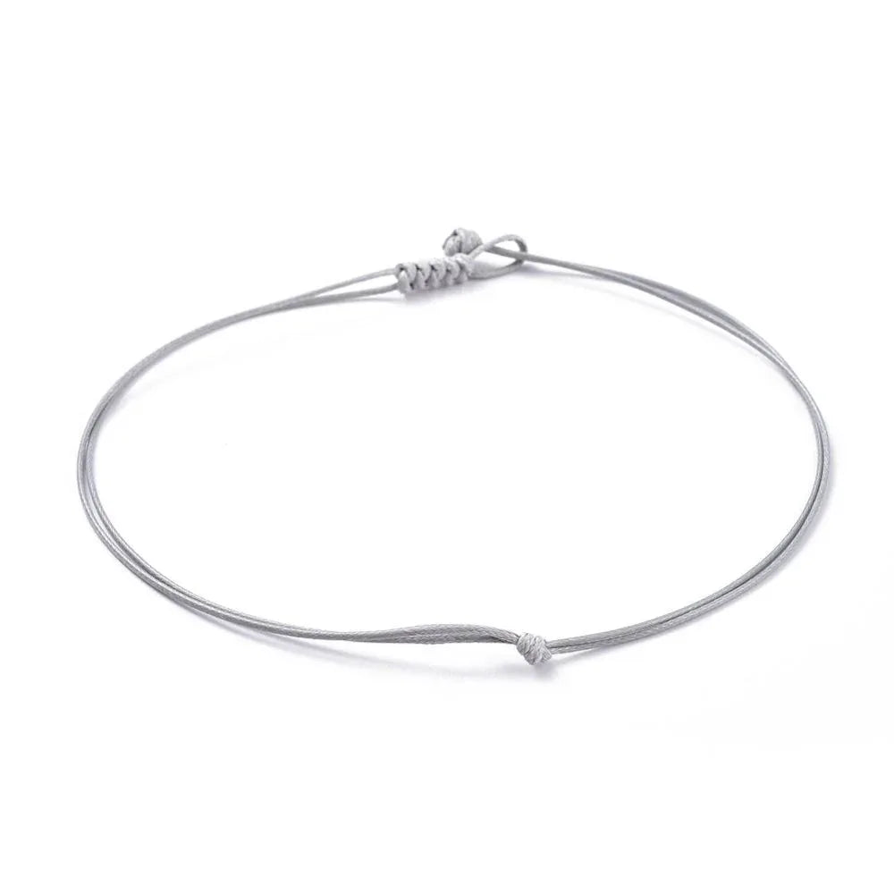 Vaxad Polyestertråd Halsband - Grå Dubbel 2mm 1 styck Hilmas Pyssel