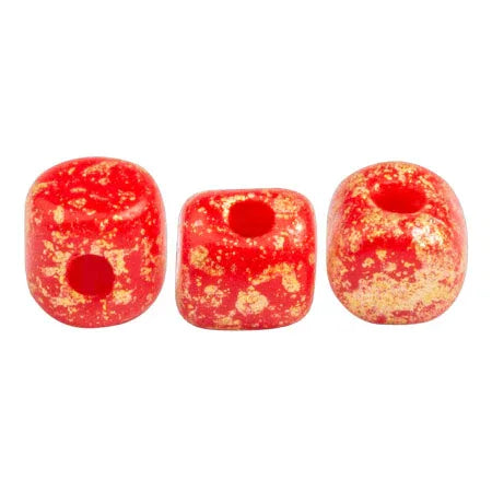 Minos® par Puca® - Opaque Coral Red Splash, 5 gram Les perles par Puca® - Paris