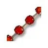 Strasskedja Silverfärgad - Opak Röda Strasstenar 3mm, 2m Grekisk Metall