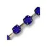 Strasskedja Silverfärgad - Opaka Blåa Strasstenar 3mm, 2m Grekisk Metall