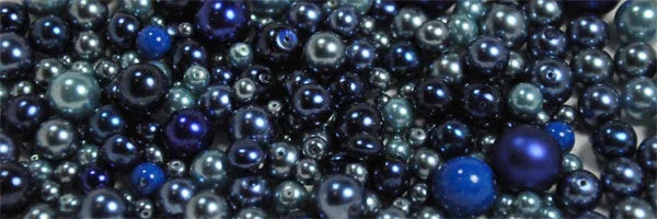 Tjeckiska Vaxade Glaspärlor - Blå Mix 50 Gram Hilmas Pyssel