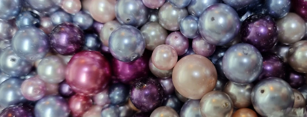 Tjeckiska Vaxade Glaspärlor - Lila Mix 50 Gram Hilmas Pyssel