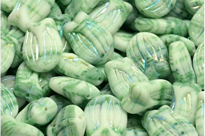 Tulip Bead - Mint AB 16x11mm, 6-pack Hilmas Pyssel