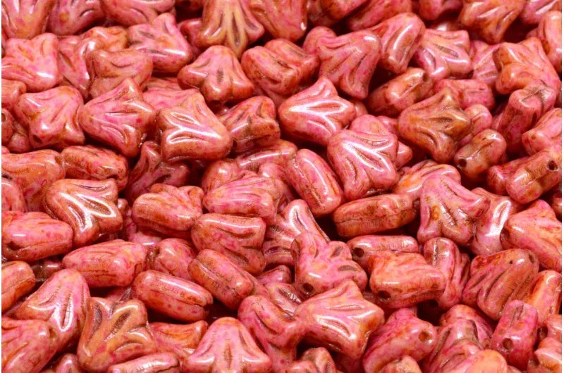 Lily Flower Bead - Opaque Rose Spotted 9mm, 20-pack Hilmas Pyssel
