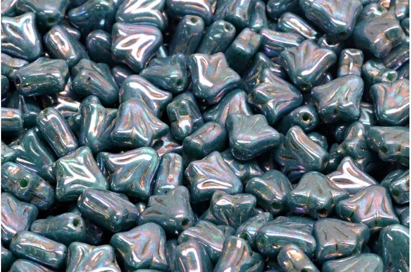 Lily Flower Bead - Nebula Turquoise 9mm, 20-pack Hilmas Pyssel