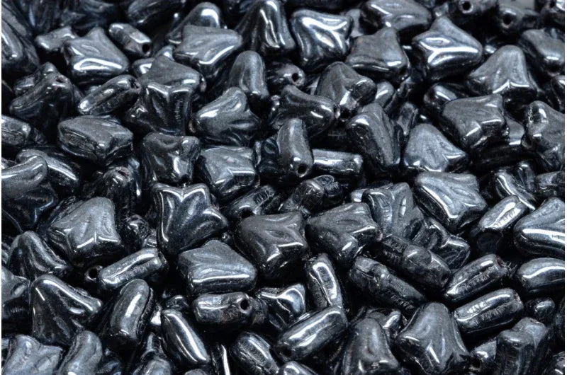 Lily Flower Bead - Jet Hematite 9mm, 20-pack Hilmas Pyssel