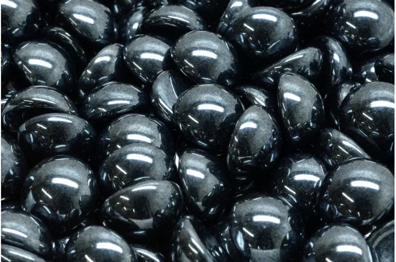 Cabochon - Jet Hematite 12mm, 6-pack Hilmas Pyssel