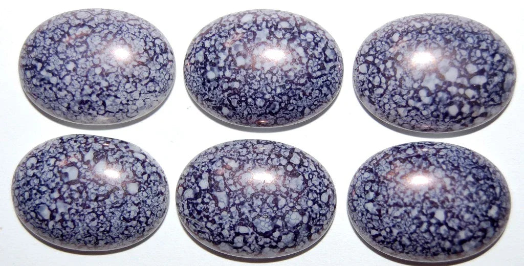 Cabochon Oval - Lila fläckig 25x18mm Hilmas Pyssel