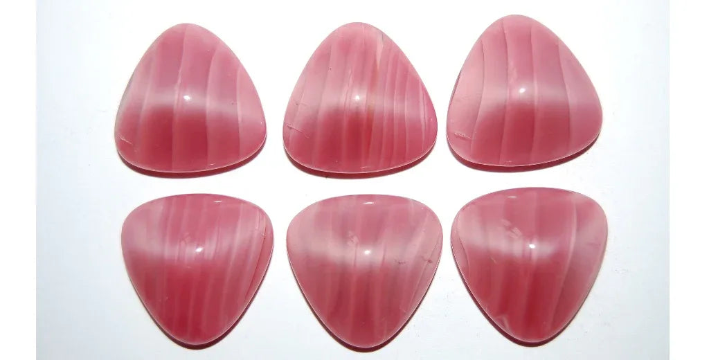 Cabochon Triangel - Rosa Randig 22mm Hilmas Pyssel