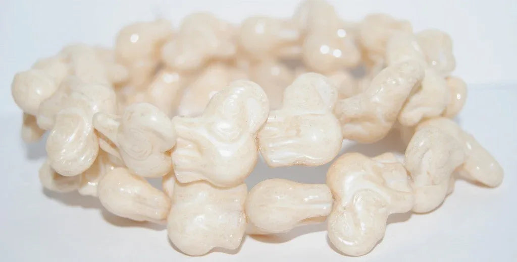 Glaspärla Elefant - Beige Luster 20mm 1 Styck Hilmas Pyssel