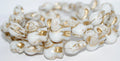Glaspärla Elefant - White with Gold 20mm 1 styck Hilmas Pyssel