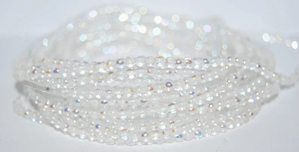 Tjeckiska Druk (Runda) - Crystal AB 3mm, 50-pack Hilmas Pyssel