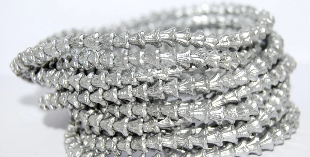 Flower Cup Beads - Aluminium Silver 6x4 mm, 20-pack Hilmas Pyssel