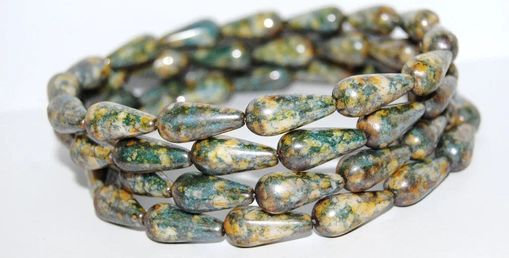 Tjeckiska droppar - Senegal Luster 20x9mm, 1 styck Hilmas Pyssel